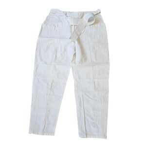 Rebecca Minkoff High Waist Utility Pants with Belt, Ankle Zip Casual Trousers 10